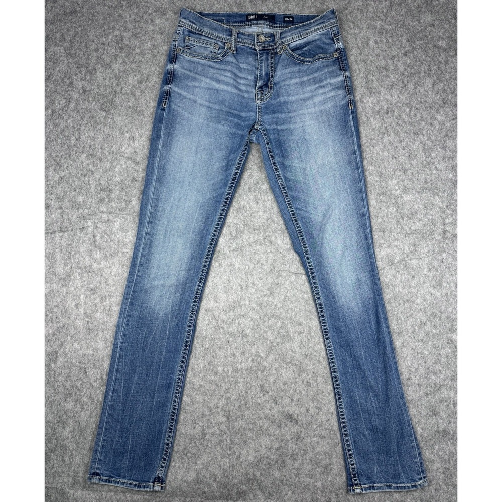 BKE Alec Denim Blue Jeans Mens 30x34 Casual Straight Leg Medium Wash Stretch